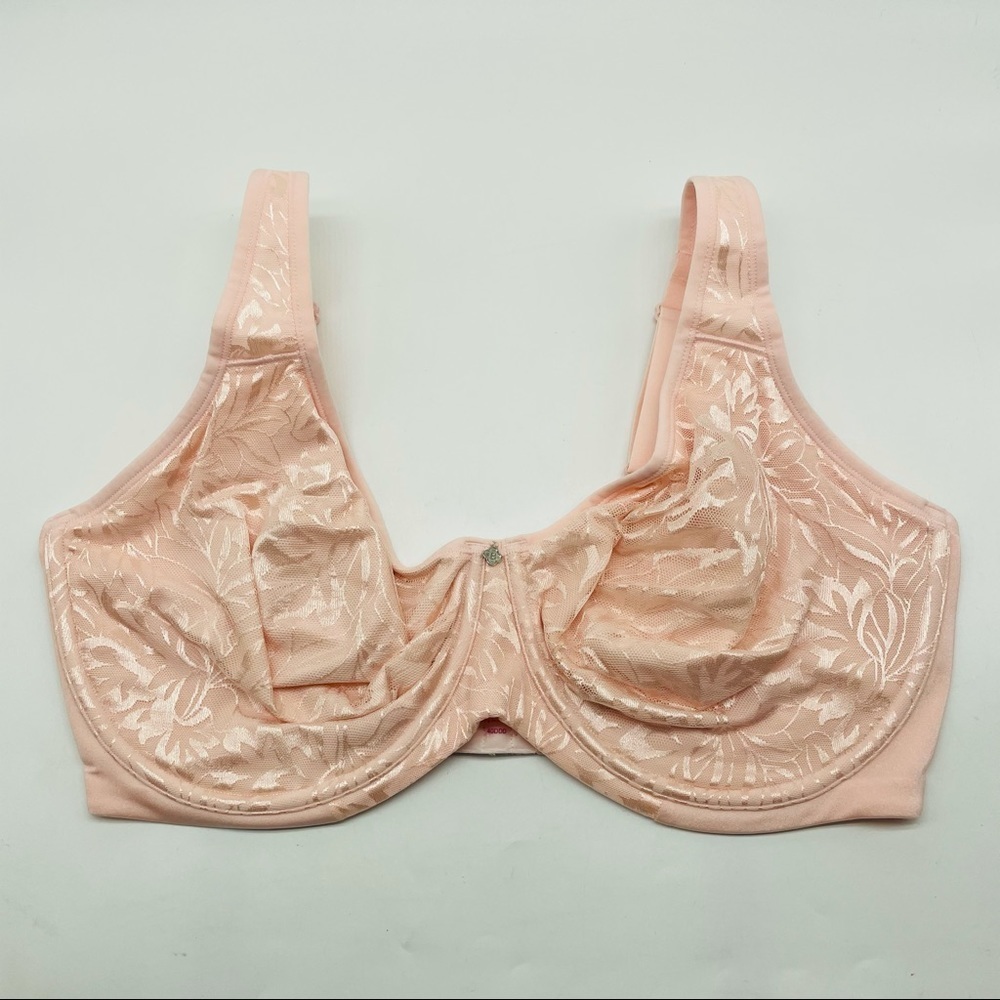 Breezies Jacquard Shine Unlined Minimizer Bra Pink - Picture 2 of 9